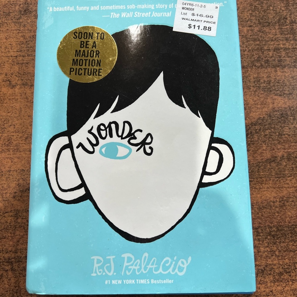Wonder Hardcover Book by - RJ Palacio Blue Cover NY Times Best Seller EUC